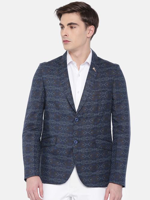 blue cotton casual blazer - 15815401 - Standard Image - 1