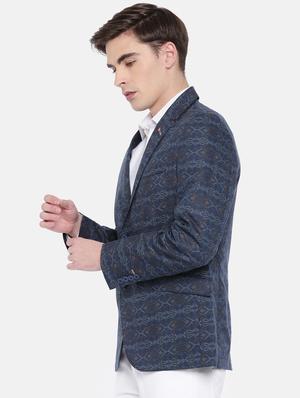blue cotton casual blazer - 15815401 - Standard Image - 2