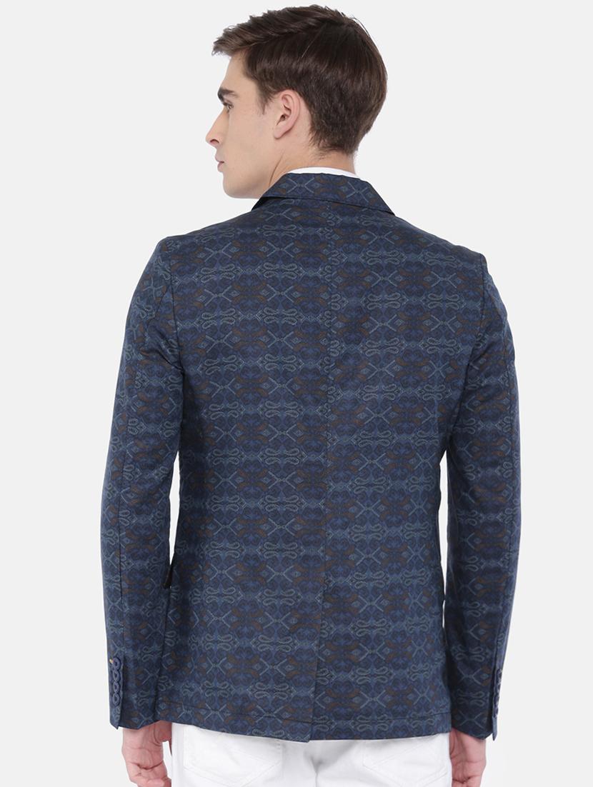 blue cotton casual blazer - 15815401 - Zoom Image - 3