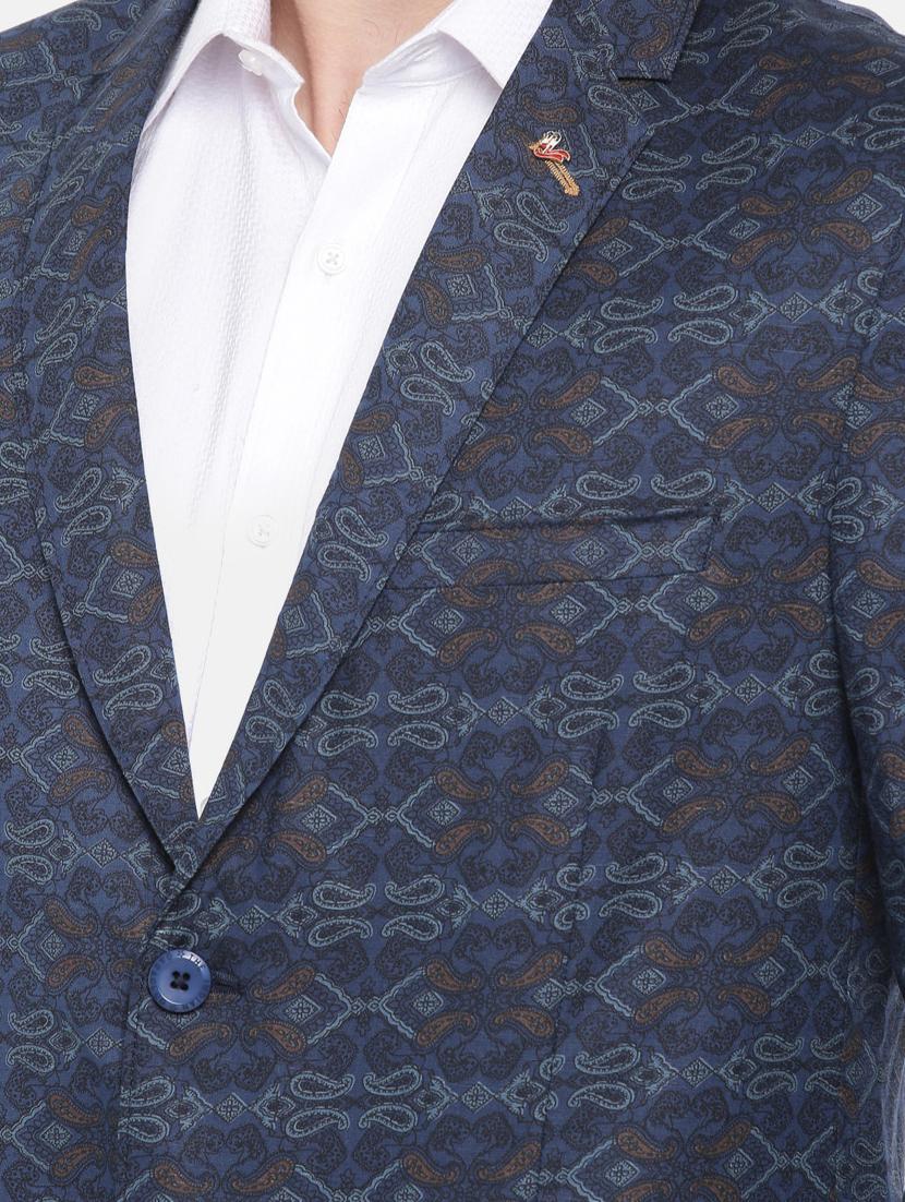 blue cotton casual blazer - 15815401 - Zoom Image - 5