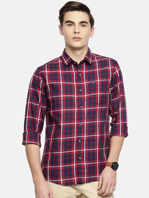 red cotton casual shirt - 15815403 - Standard Image - 1