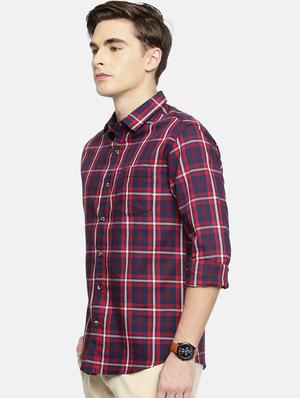 red cotton casual shirt - 15815403 - Standard Image - 2
