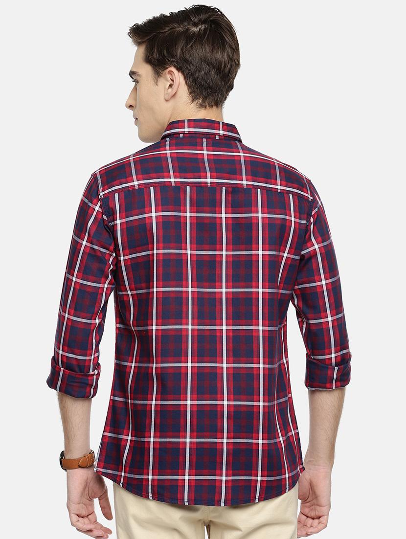 red cotton casual shirt - 15815403 - Zoom Image - 3