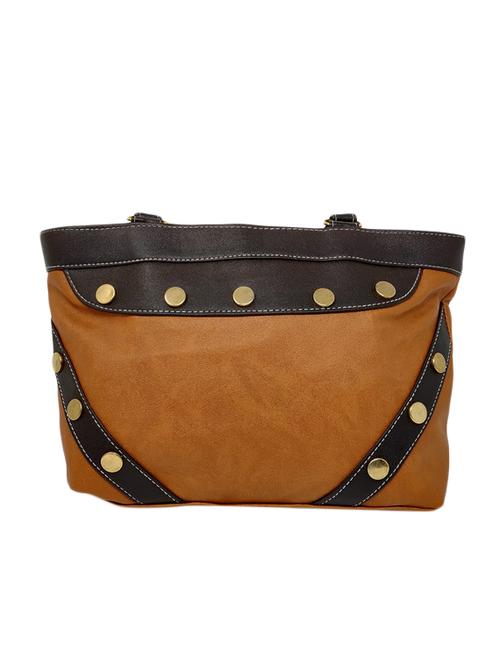 brown leatherette (pu) regular handbag - 15815562 - Standard Image - 1
