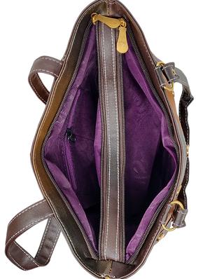 brown leatherette (pu) regular handbag - 15815562 - Standard Image - 3
