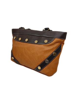 brown leatherette (pu) regular handbag - 15815562 - Standard Image - 4