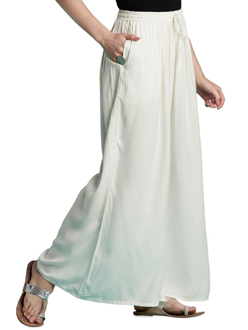 drawstring waist flared palazzo - 15815588 - Zoom Image - 2