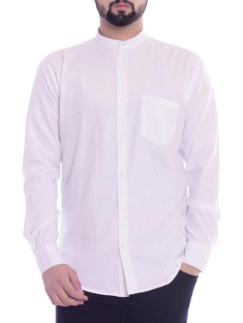 white solid casual shirt - 15815689 - Standard Image - 1