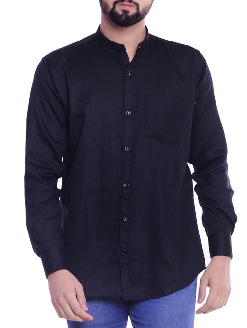black cotton casual shirt - 15815704 - Standard Image - 1