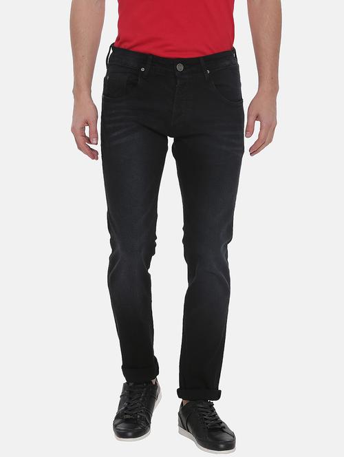 black cotton washed jeans - 15815726 - Standard Image - 1