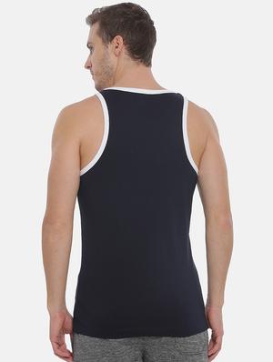 navy cotton blend vest - 15815729 - Standard Image - 3