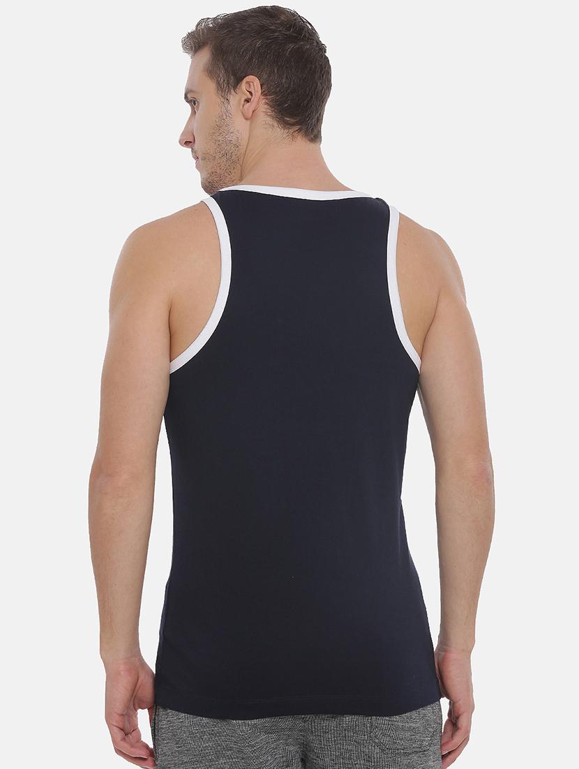 navy cotton blend vest - 15815729 - Zoom Image - 3