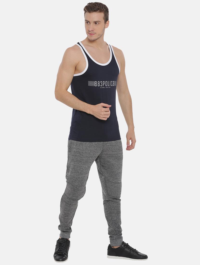 navy cotton blend vest - 15815729 - Zoom Image - 4
