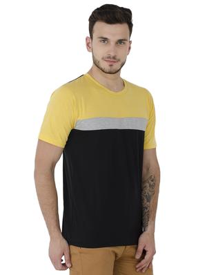 black color block t-shirt - 15816390 - Standard Image - 2