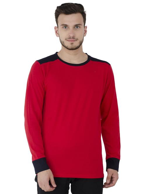 red color block t-shirt - 15816438 - Very Small Image - 1