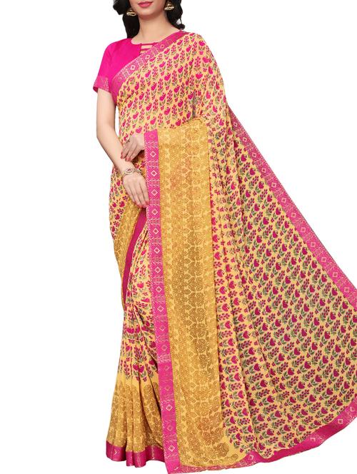 printed cotton silk saree with blouse - 15817083 - Very Small Image - 1