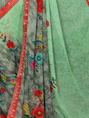 printed cotton silk saree with blouse - 15817085 - Standard Image - 4