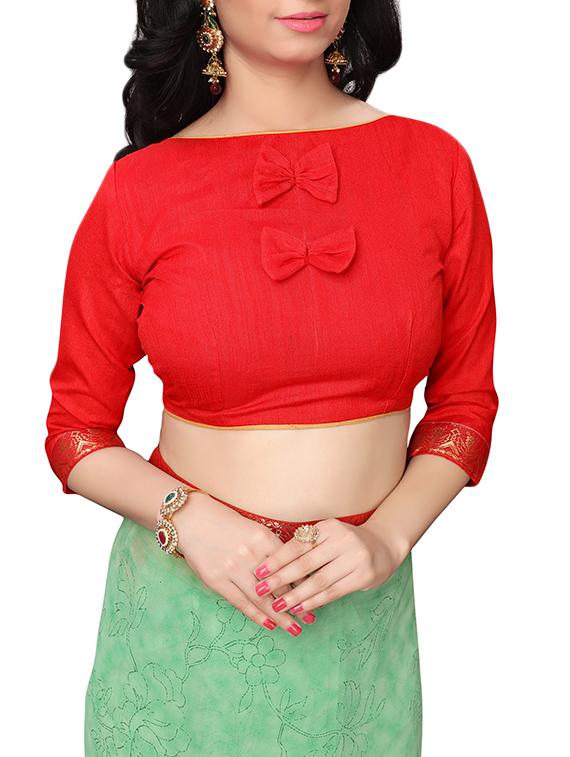 printed cotton silk saree with blouse - 15817085 - Zoom Image - 3