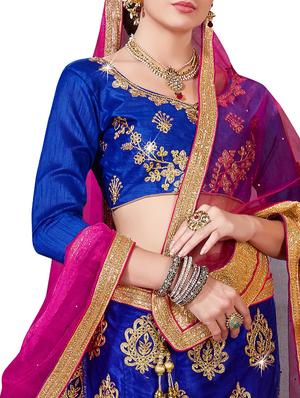 embroidered a-line lehenga - 15817125 - Standard Image - 2
