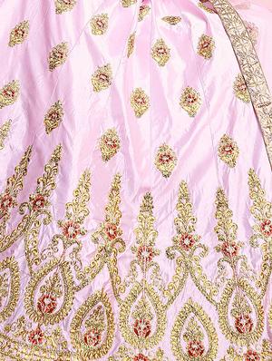 zari embroidered flared lehenga - 15817135 - Standard Image - 2