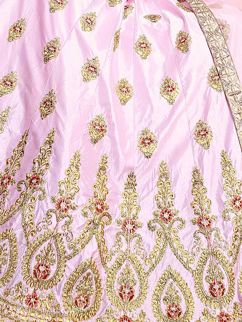zari embroidered flared lehenga - 15817135 - Zoom Image - 2