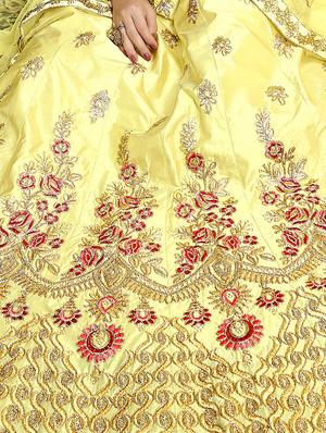 zari embroidered flared lehenga - 15817138 - Standard Image - 2