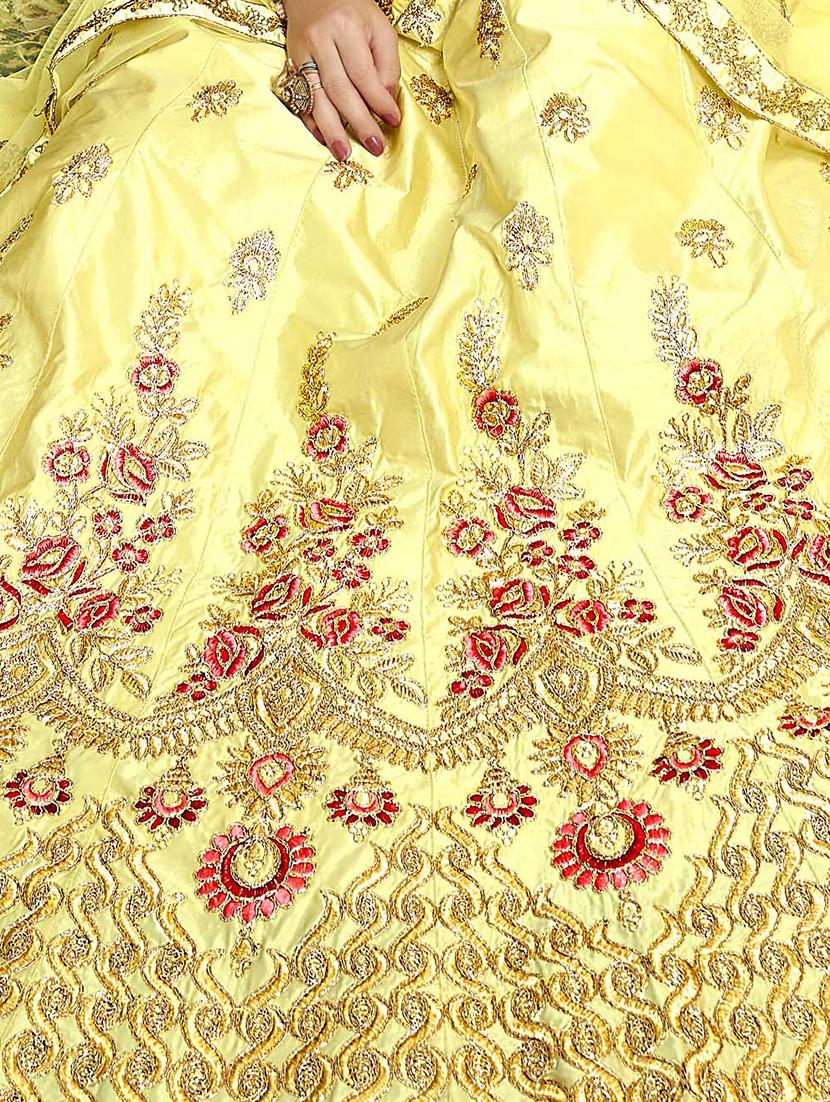 zari embroidered flared lehenga - 15817138 - Zoom Image - 2