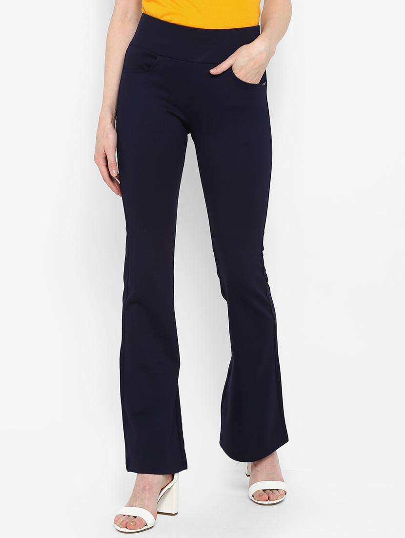 navy flared hem jeggings - 15817370 - Zoom Image - 1