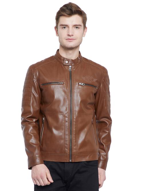 brown leather biker jacket - 15817454 - Very Small Image - 1