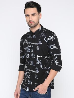 black printed casual shirt - 15817517 - Standard Image - 2