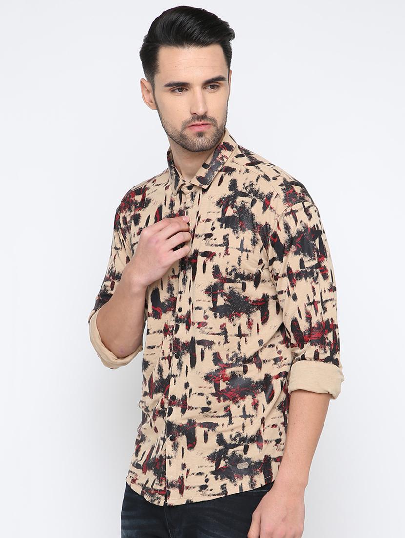 beige printed casual shirt - 15817522 - Zoom Image - 2
