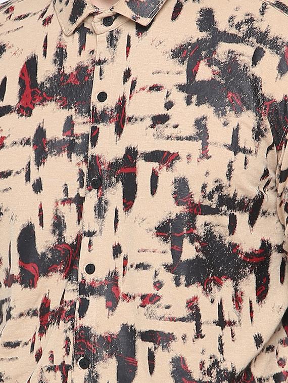 beige printed casual shirt - 15817522 - Zoom Image - 5