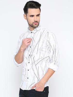 white printed casual shirt - 15817528 - Standard Image - 2
