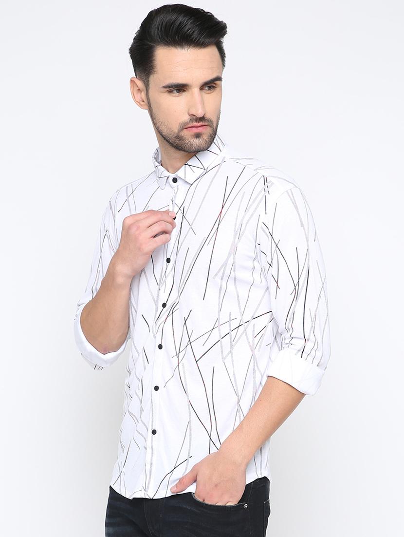 white printed casual shirt - 15817528 - Zoom Image - 2