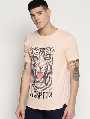 beige front print t-shirt - 15817558 - Standard Image - 2