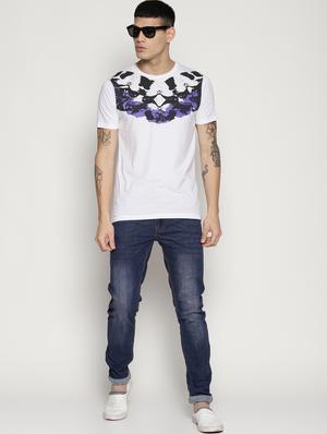 white chest print t-shirt - 15817591 - Standard Image - 4