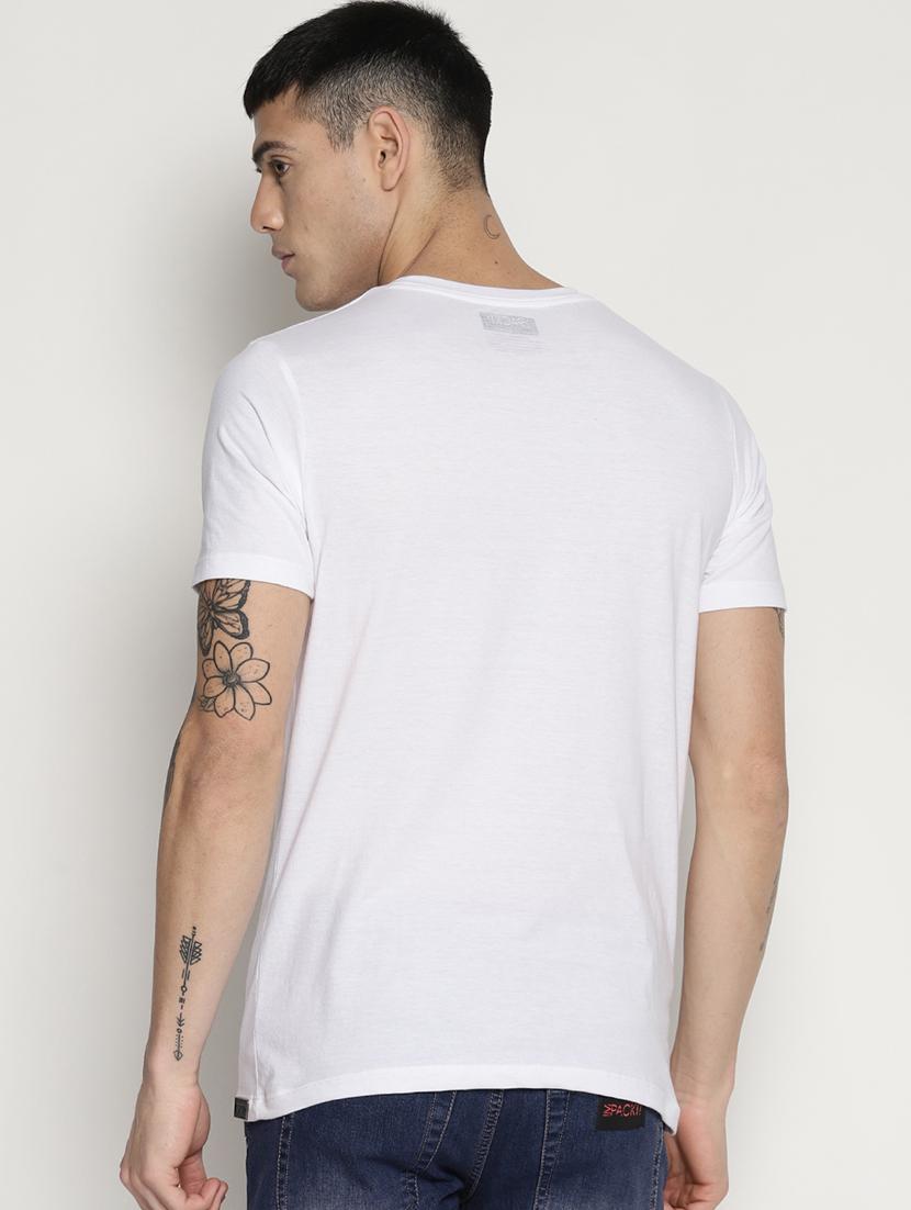 white chest print t-shirt - 15817591 - Zoom Image - 3