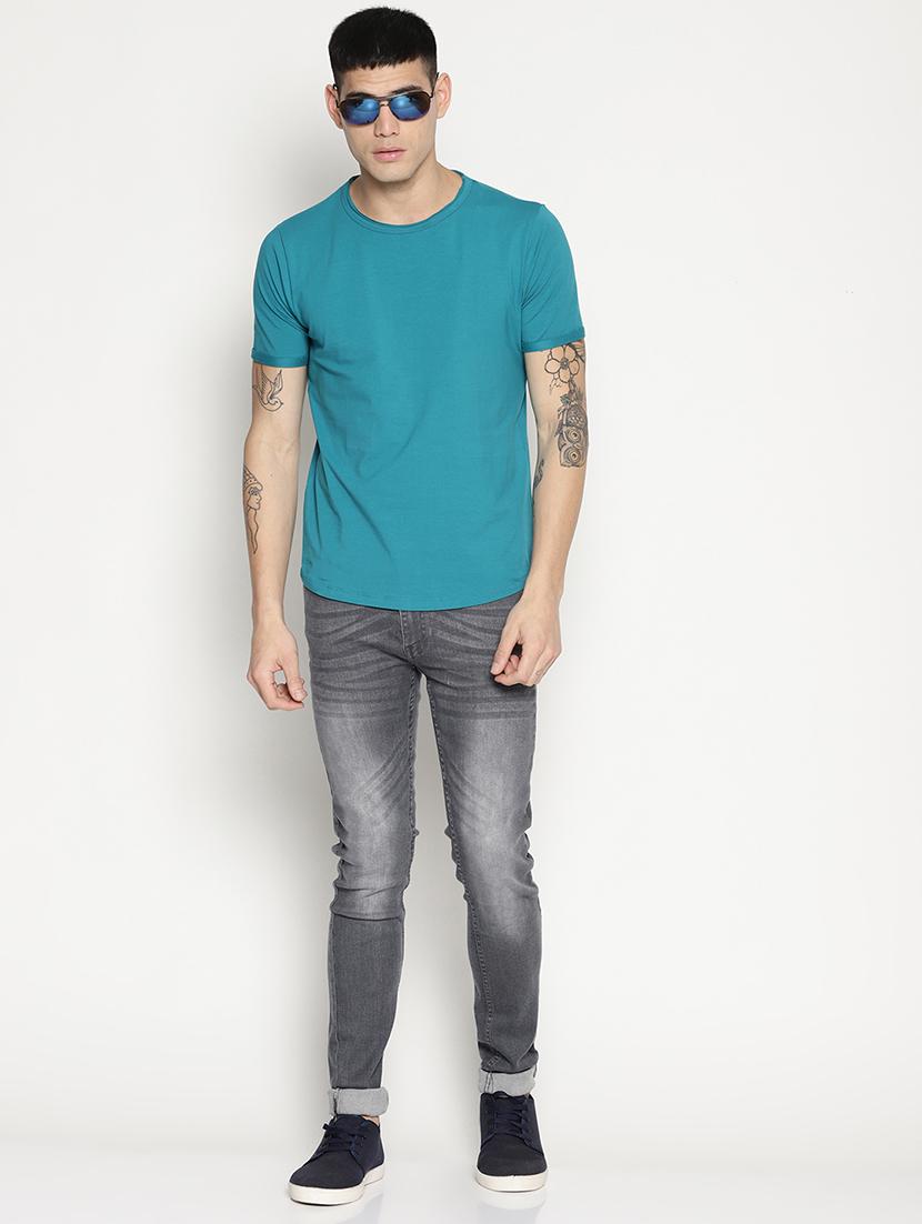 solid blue round neck t-shirt - 15817607 - Zoom Image - 4