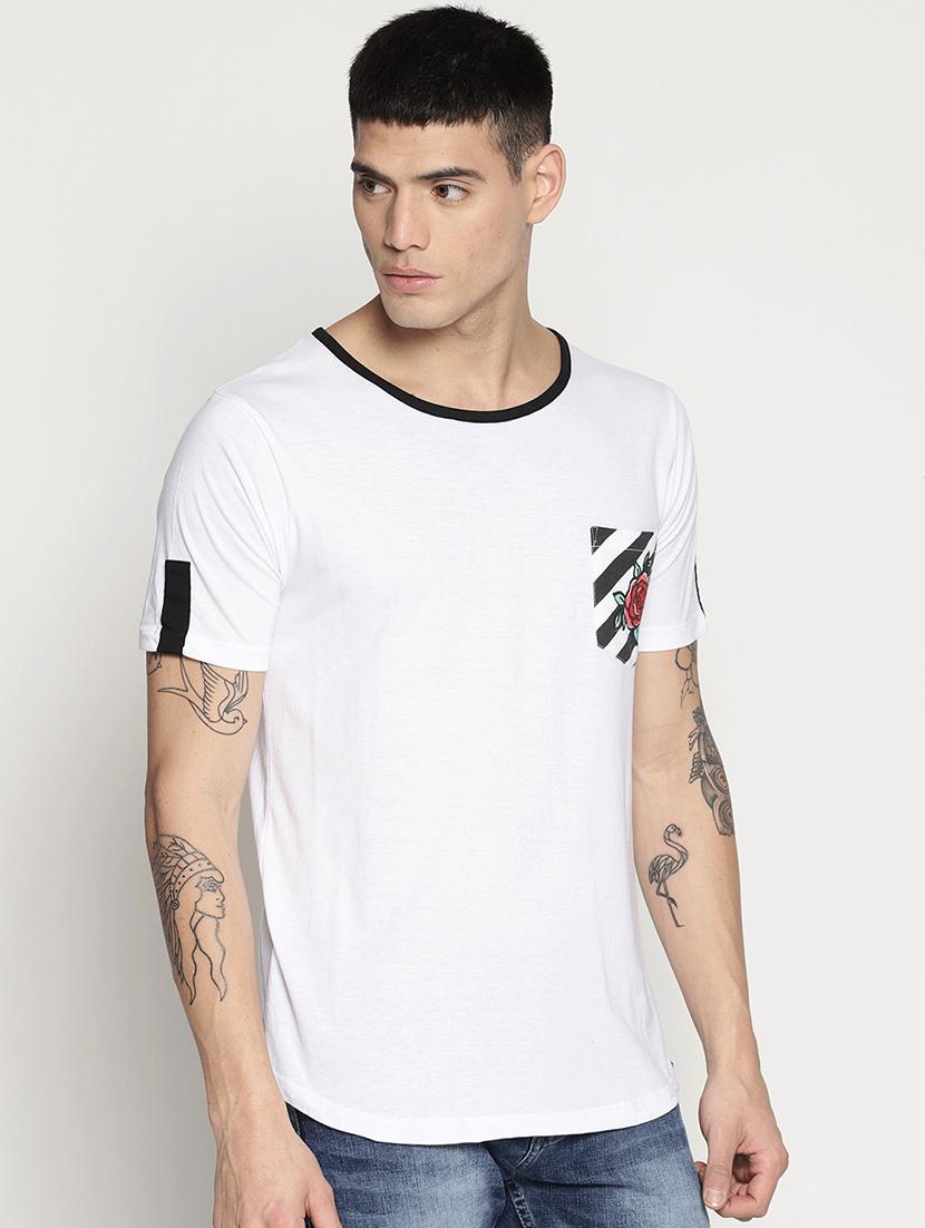 white floral pocket t-shirt - 15817613 - Zoom Image - 2