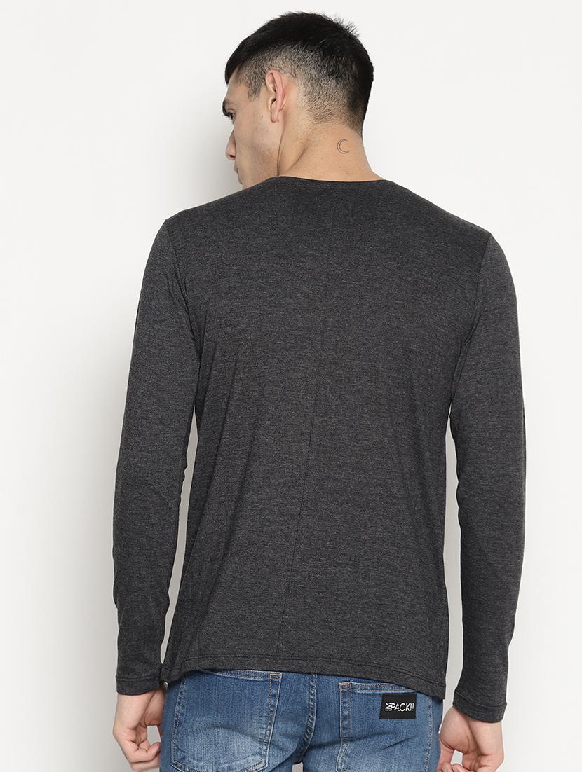 solid black round neck t-shirt - 15817617 - Zoom Image - 3