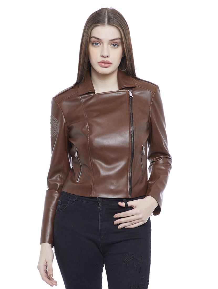 Shirt collar faux leather jacket - 15817661 - Zoom Image - 1