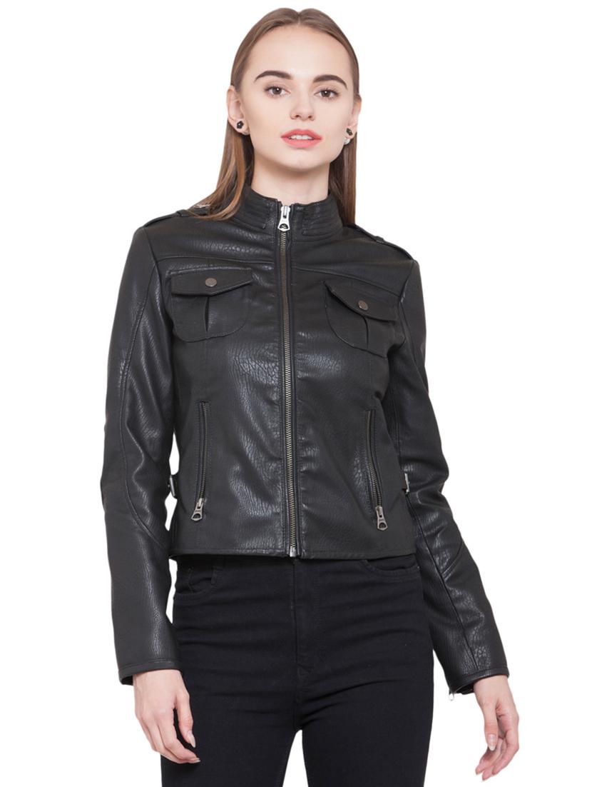 patch pocket detail biker jacket - 15817679 - Zoom Image - 1