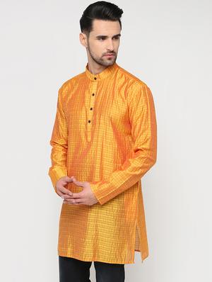yellow cotton kurta - 15817721 - Standard Image - 2