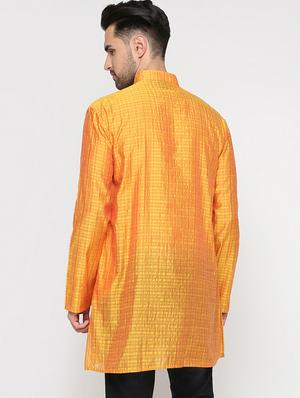 yellow cotton kurta - 15817721 - Standard Image - 3