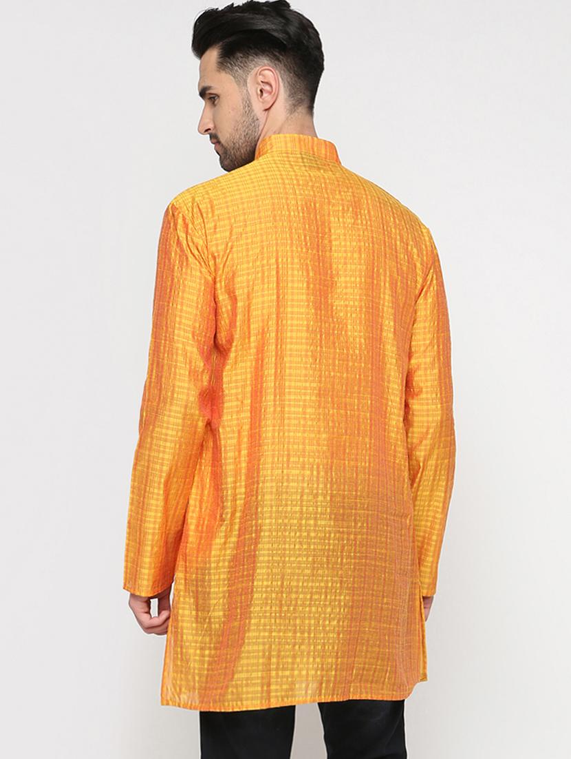 yellow cotton kurta - 15817721 - Zoom Image - 3