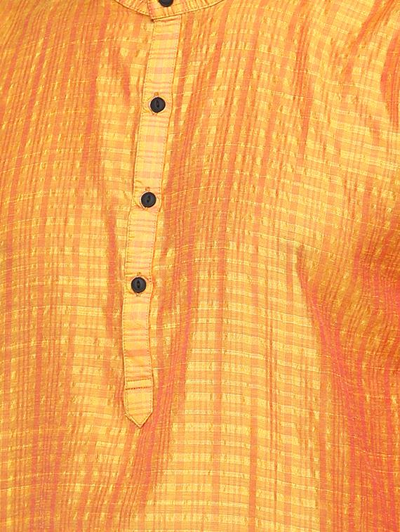 yellow cotton kurta - 15817721 - Zoom Image - 5