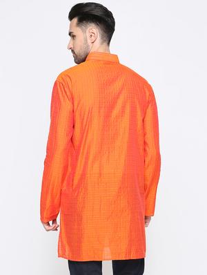 orange striped kurta - 15817722 - Standard Image - 3
