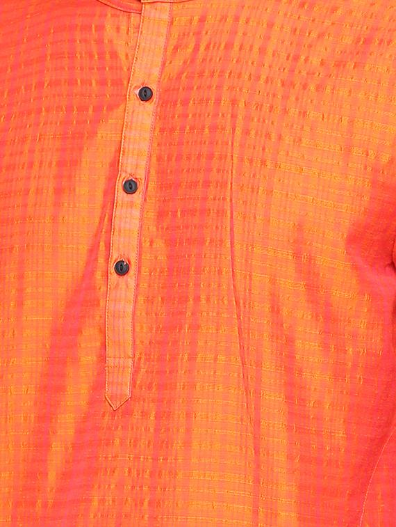 orange striped kurta - 15817722 - Zoom Image - 5