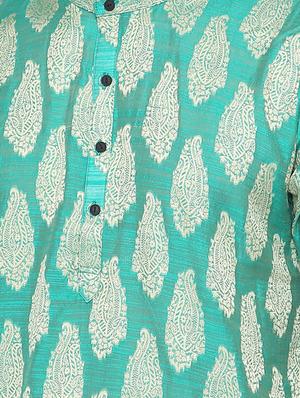 green cotton kurta - 15817727 - Standard Image - 5