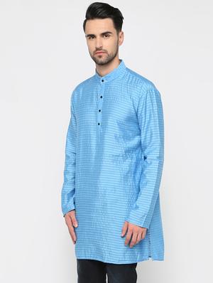 blue striped kurta - 15817737 - Standard Image - 2